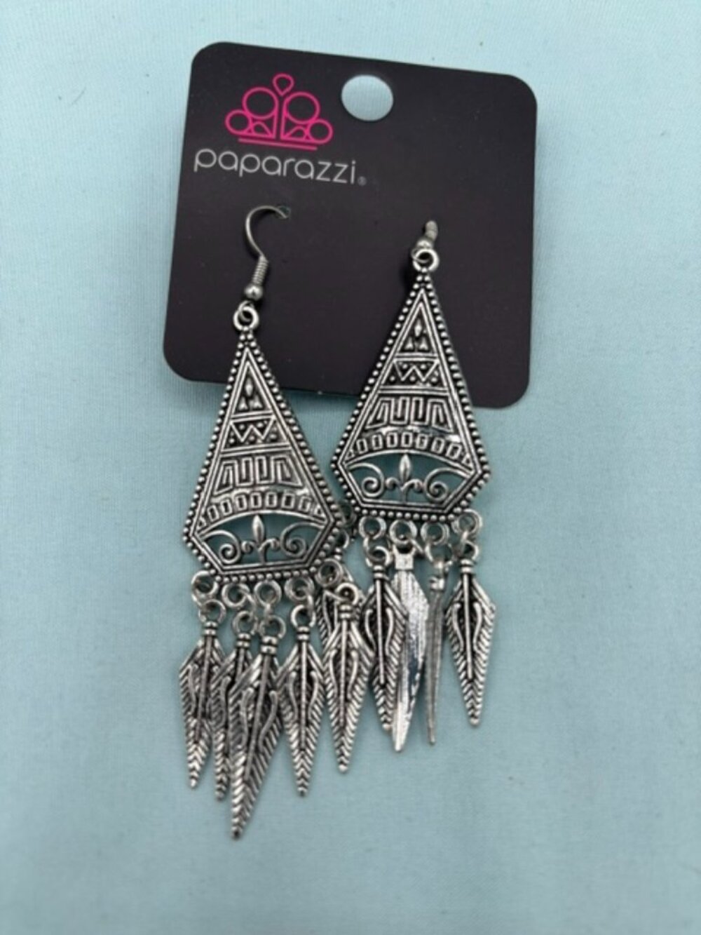 Paparazzi Me Oh Mayan Silver Earrings